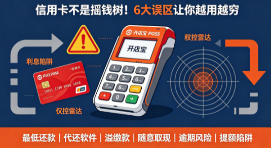 开店宝POS机:信用卡不是摇钱树!6大误区让你越用越穷